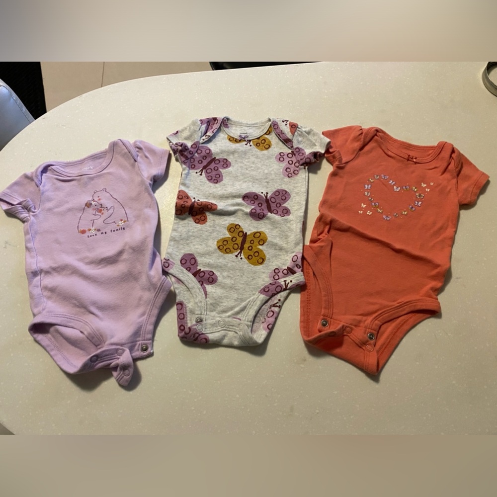 3 for $10 baby girl onesies